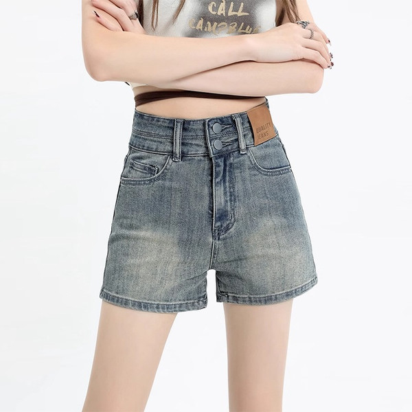 Tight Stretch Denim Shorts Sheath High Waist Slimming American Thin Retro Q119-CJNZ2018835