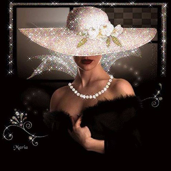 Painting style: Round, Painting size: 40x40cm - 5D DIY Diamond Painting  Woman In Black Dress And W Q119-CJZS120051404DW