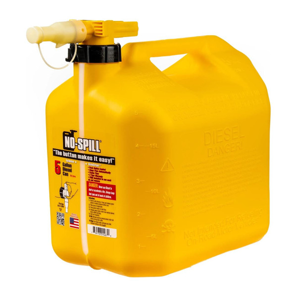 No-Spill 5-Gallon Diesel Can Yellow with ViewStripe Stripe M119-1467