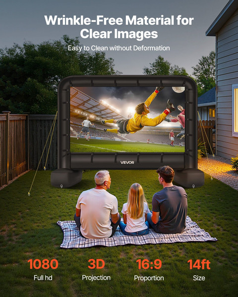 14 ft Inflatable Movie Screen, 600D Washable Inflatable Projector Screen with Portable Storage Bag, E415-XCQSTYPMZJS1HUC89001V1