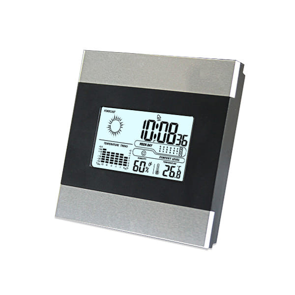 LCD Digital Table Alarm Clock Weather Forecast With White Backlight And Indoor Temperatute Humidity C122-1239742