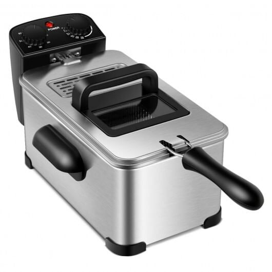 3.2 Quart Electric Stainless Steel Deep Fryer with Timer B593-EP24459US