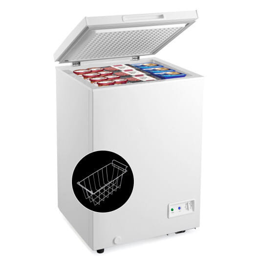3.5/5 Cu.ft Compact Chest Freezer with Removable Storage Basket-3.5 Cubic - Color: White - Size: M D681-FP10001US-WH