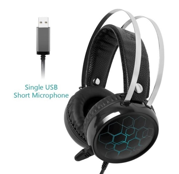 Professional 7.1 Gaming Headset Gamer Surround Sound USB Wired Headphones with Microphone for PC Co K484-PEL_0BMJM6X6