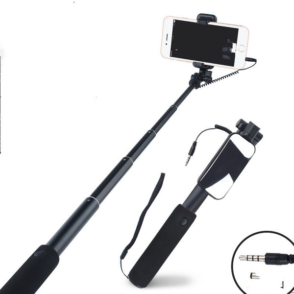 Color: Black, Model: Android - Compatible with Apple , Selfie Stick Mobile Phone Selfie Stick Alumi Q119-CJSJ117429810JQ
