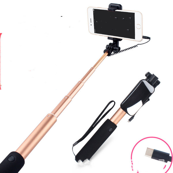 Color: Tyrant Gold, Model: Type c - Compatible with Apple , Selfie Stick Mobile Phone Selfie Stick  Q119-CJSJ117429806FU