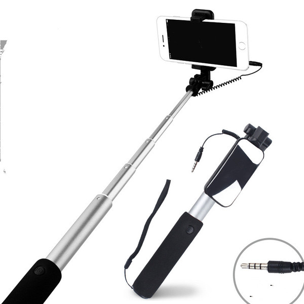 Color: Grey, Model: Android - Compatible with Apple , Selfie Stick Mobile Phone Selfie Stick Alumin Q119-CJSJ117429807GT