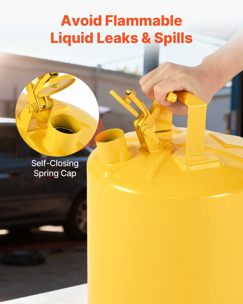 Safety Can, 5 Gallon Type I Yellow Safety Can for Diesel with Stainless Steel Flame Arrester, Self- E415-IXAQGHSJS5JLW7T1O001V0