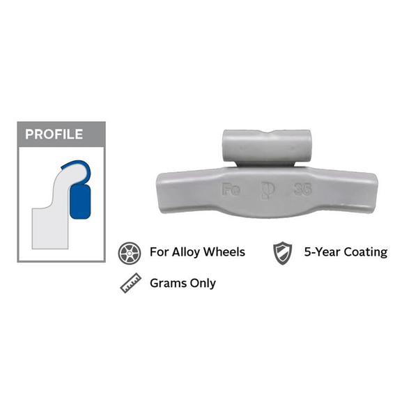 Wegmann Automotive 15 g Lead Coated Clip-on IAW Blue Series Wheel Weight (Box of 25) T398-PWWIAW015