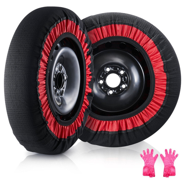 Thickened Snow Socks for Tires, Polyester Fiber Tire Socks with Elastic Straps, Snow Traction Tire  E415-XDLXWBBXLX00PFTIDV0