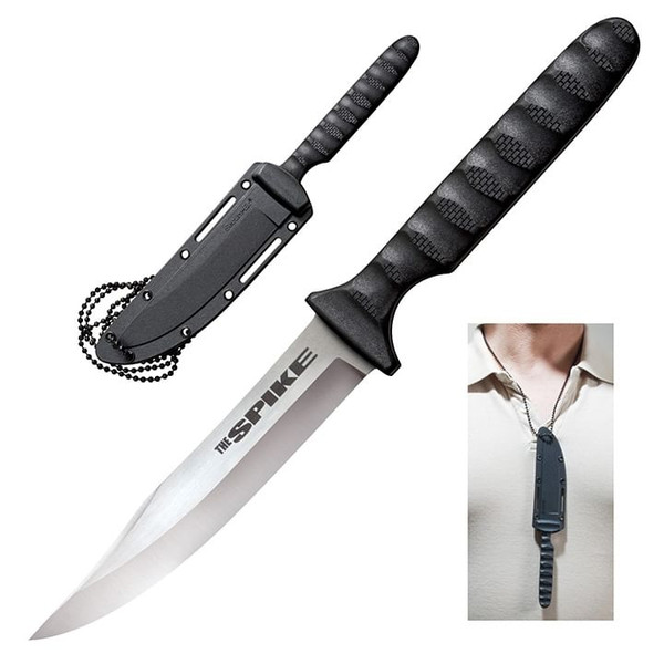 COLD STEEL Bowie Spike 4" Blade Faux G10 Handle Secure-Ex Sheath Neck Knife M119-53NBS