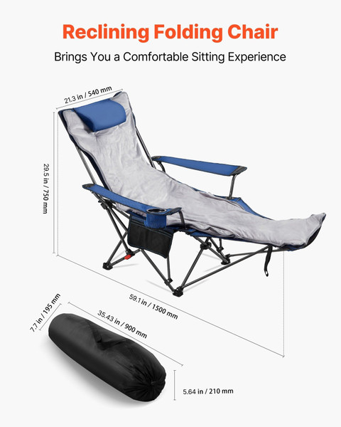 Reclining Camping Chair, 4 Adjustable Positions, Portable Folding Lounger for Adults, Mesh Beach Ch E415-PTTYLSXTTYRDC582P001V0