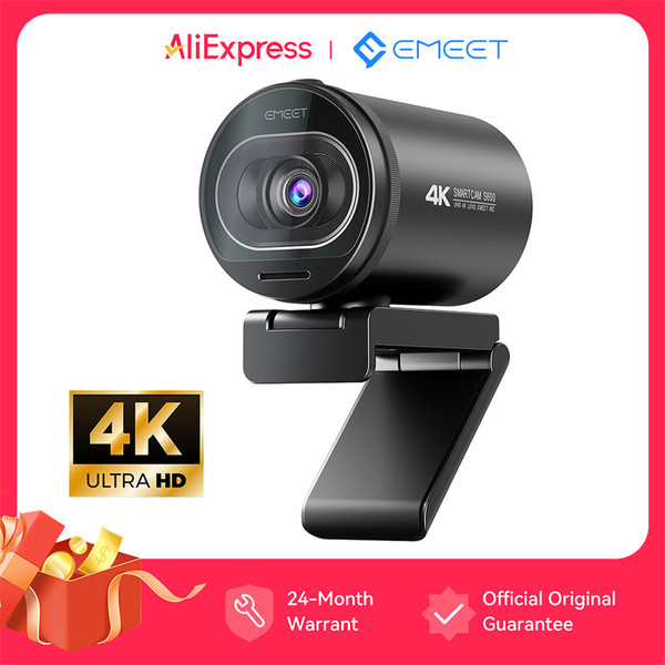 Webcam 4K Streaming Web Camera 1080P 60FPS USB Camera EMEET S600 Autofocus Living Stream Camera Wit F640-3256806729160304