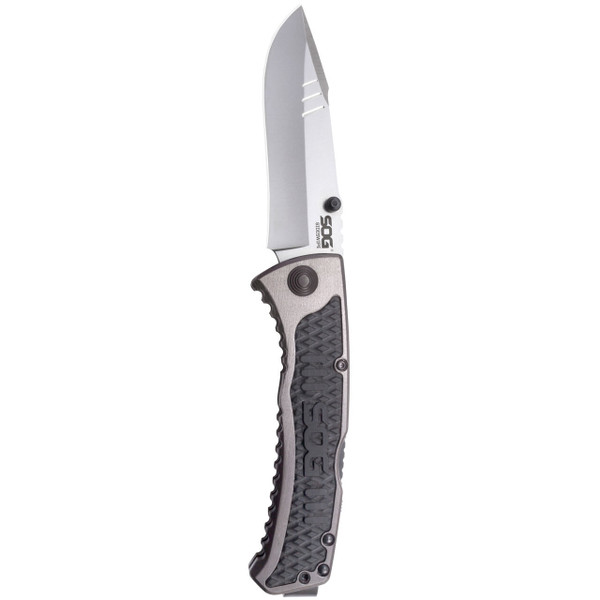 SOG Sideswipe Assisted Folding Knife 3.4" Clip Point Blade Aluminum Handles with GRN Inserts M119-SW1011CP