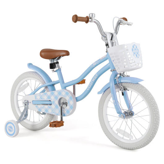 16 Inch Kids Bike with Adjustable Handlebar and Seat for 4-7 Year Old - Color: Light Blue - Size: 1 D681-TS10086NY-16