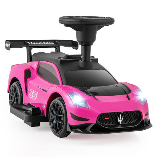 6V Electric Kids Ride on Push Car Maserati Licensed with Foot Pedal and Music-Pink B593-TQ10309US