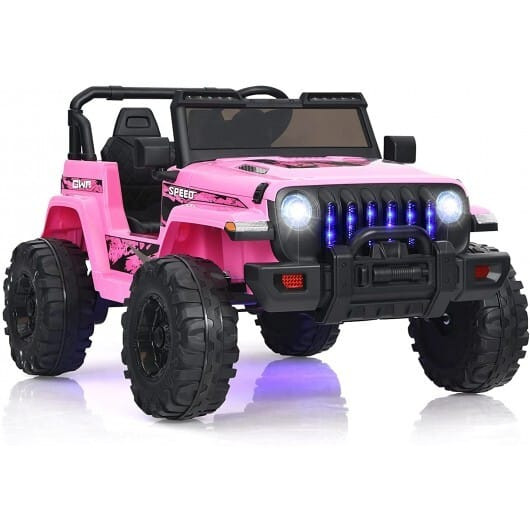 12V Kids Ride-on Jeep Car with 2.4 G Remote Control-Pink - Color: Pink D681-TY328019PI