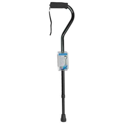 Cane  Soft Foam Offset Handle  Blue Jay  Black with Strap B731-BJ210125