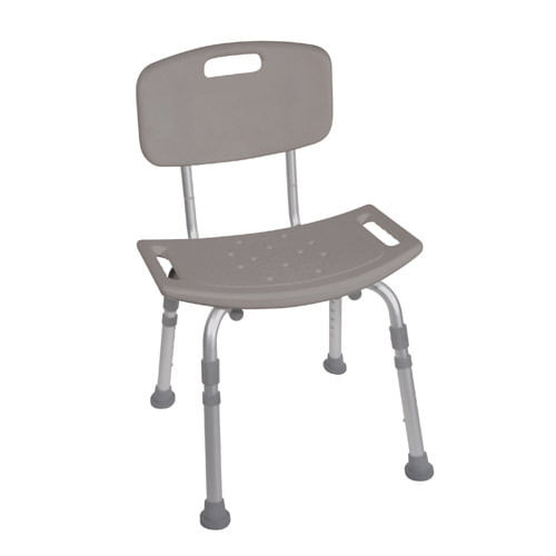 Shower Safety Bench W/Back - KD Tool-Free Asmy Grey  Case/4 B731-1188A4