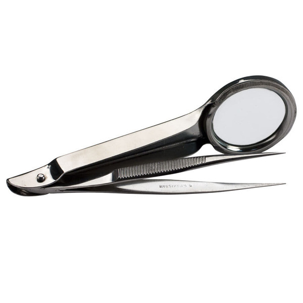 Tweezers with Magnifier, 3-3/4" Q491-M5079