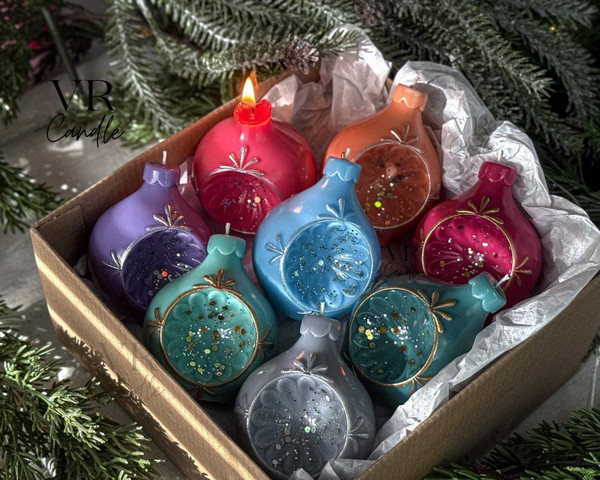 Vintage Style Reflector Christmas Candle: Handmade Holiday Decor H652-1027