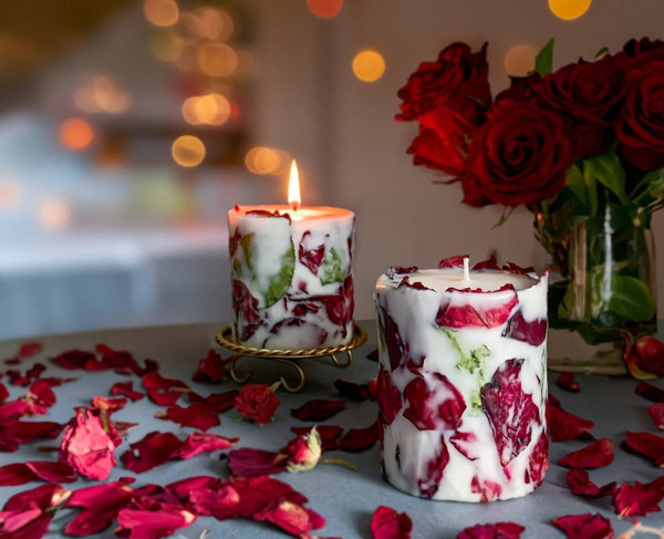 Rose Petal Candle: Romantic Valentine's and Mother's day gifts candles H652-1034