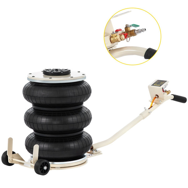  Pneumatic Jack, 5 Ton/11023 lbs Triple Bag Air Jack, Lifting Height 6.3-15.75 Inch, Inflatable Car E415-QJD5TSBQNS0000001V0