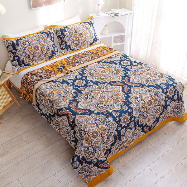 Pattern: Three piece set, Size Specification: 200cmx230cm - Cotton Multi-layer Gauze Towel Quilt Th Q119-CJYD223269003CX