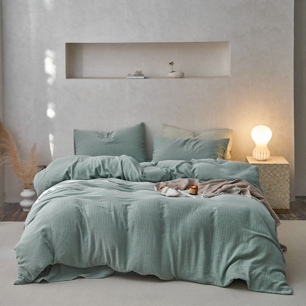Pattern: Clear Green, Size Specification: 2.0m Bed Sheet - Japanese-style Pure Cotton Double-layer  Q119-CJCS254712723WD