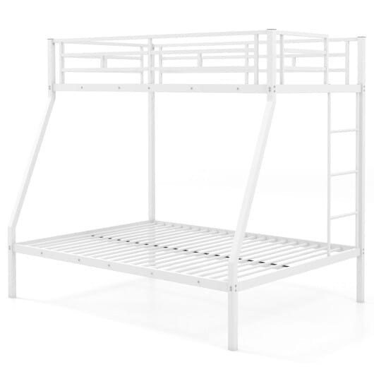 Space-saving Metal Slatted Bed Frame for Teens and Adults Noise-free No Box Spring Needed-White - C D681-HU10638WH