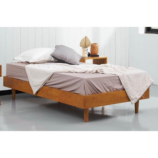 Twin size Mid-Century Modern Platform Bed Frame in Light Wood Finish Q280-TRSAKWB1862817
