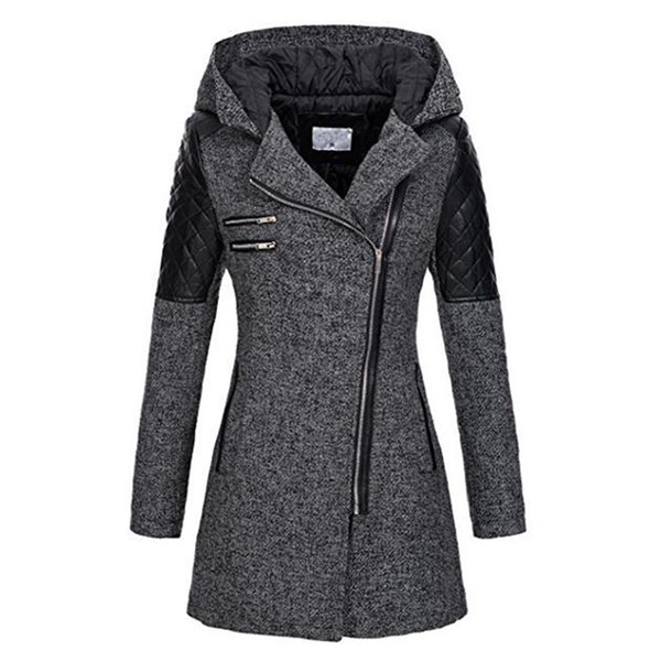 Color: Grey, Size: M - Woolen trench coat Q119-CJNSWTFY00270-Grey-M