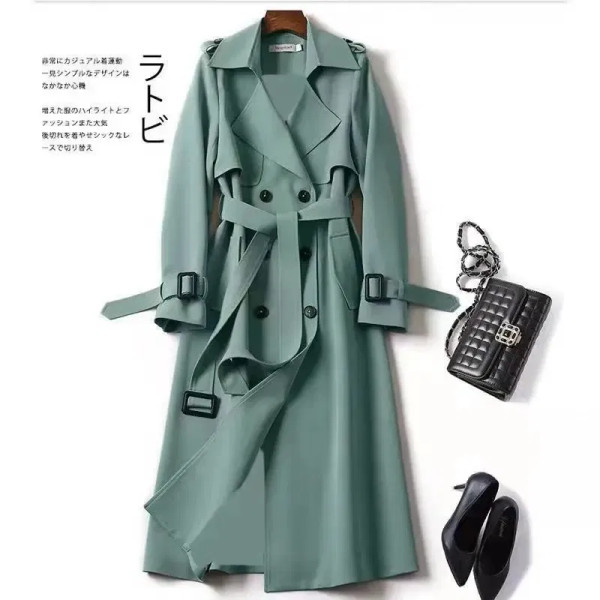 Color: Orange, Size: S - Autumn Winter Long Sleeve Trench Coat For Women 2024 Fashion Loose Office  F640-12000040873021543