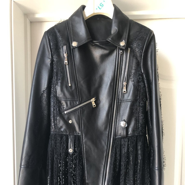 Leather Women's Short Motorcycle Zipper Q119-CJZP1868839