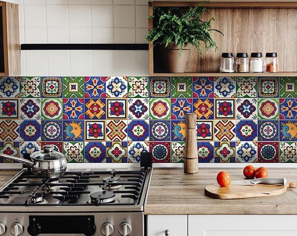 6" x 6" Mediterra Celestial Mosaic Peel and Stick Removable Tiles N270-400451