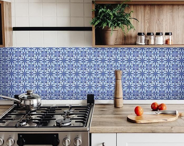 6" X 6" Blue Cloud Peel And Stick Removable Tiles N270-400107