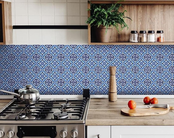 6" X 6" Blue Bali Removable Peel and Stick Tiles N270-400237
