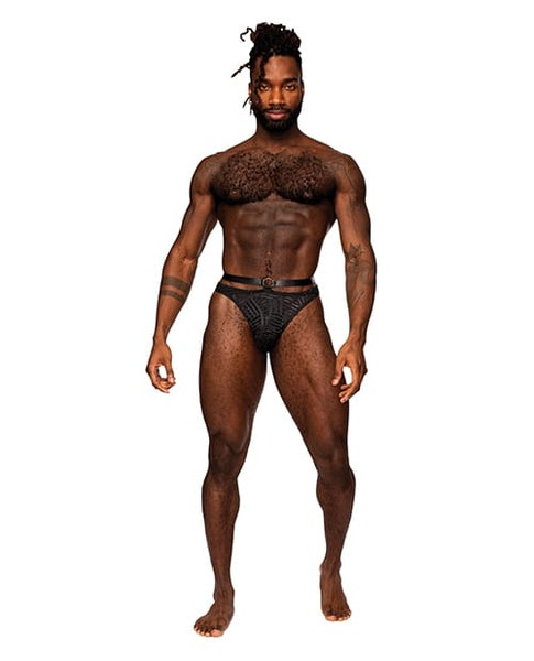 Rude Awakening Mesh Strap Thong Black L/XL X615-MP415284-BK-LX