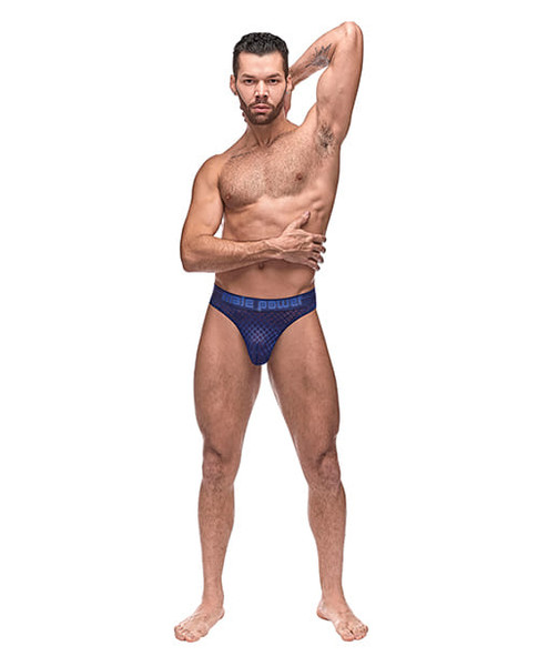 Diamond Mesh Bong Thong Blue L/XL X615-MP442264-BL-LX