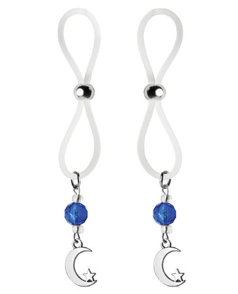 Bijoux de Nip Nipple Halos Moon & Star Charm - Blue/Clear X615-PHSBDN908C