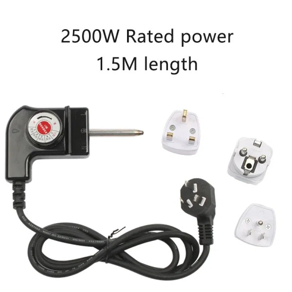Color: Yellow, Plug Type: EU - 110V 220V 1.5M Power Cable/5 Gear Temperature Control Switch/Coupler F640-12000037897229011