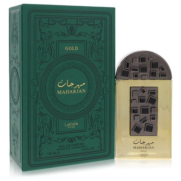 Lattafa Pride Maharjan Gold by Lattafa Eau De Parfum Spray (Unisex) 3.4 oz (Men) V728-563532