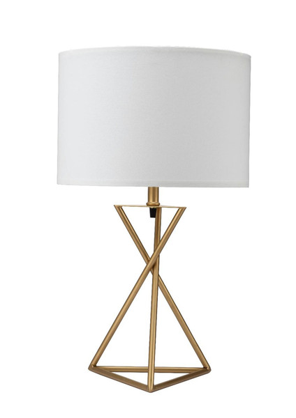 Contemporary Gold Geo Table Lamp with White Shade N270-468497