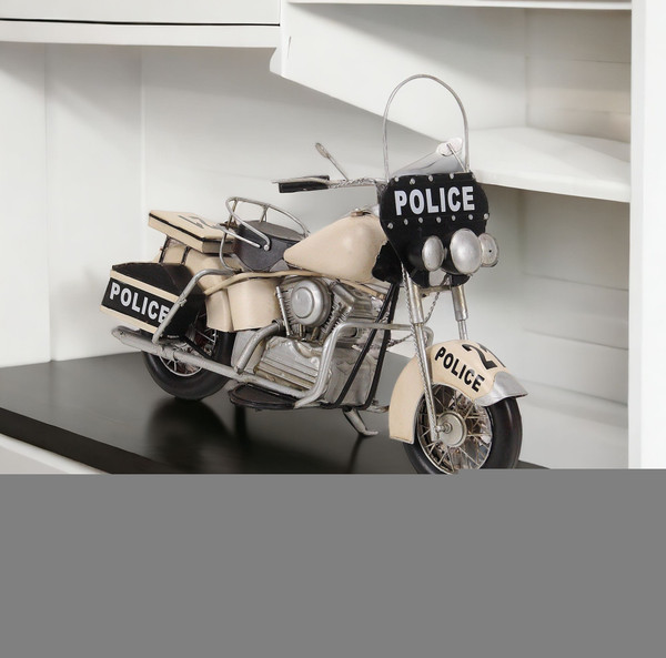 10" Cream Metal Hand Painted Model Motorcycle N270-489429