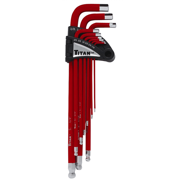TITAN 13 Pc. Xtra Long Arm Ball End Hex Key Set (Sae) T398-TIT12713