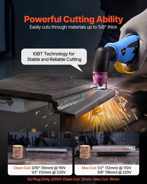 Plasma Cutter, 50A Non-Touch Pilot Arc Plasma Cutting Machine, 110V/220V Dual Voltage Digital Displ E415-DLZQGJFJCS50EJNBQ001V1