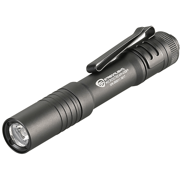 Streamlight 250 Lumen MicroStream USB Penlight - Includes Micro-USB cord and lanyard - Clam - Black T398-STL66601