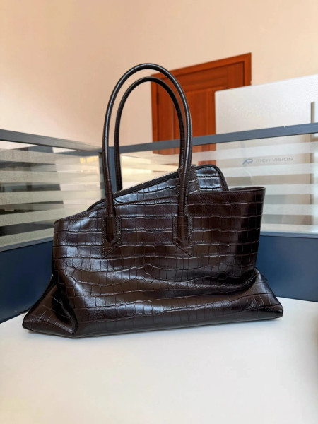 Color: Brown - Brand Crocodile pattern genuine leather luxury Handbags High Quality alligator large F640-12000049681573457