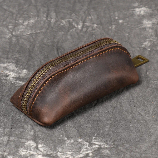 Color: Brown, Ships From: CHINA - LUOKIR New Men's Genuine Leather Coin Purse, Women's Crazy Horse  F640-12000043344829228