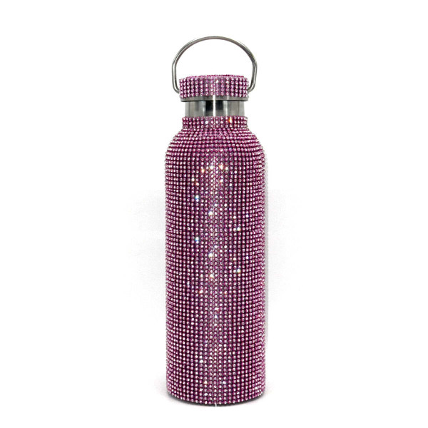 Color: PURPLE - Bling And Sip Crystal Encrusted Water Bottle K290-51940339843345